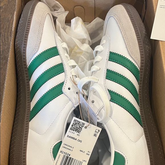 Adidas Samba OG White & Green Shoes Sneakers - New with tags and box 9 - Picture 3 of 8